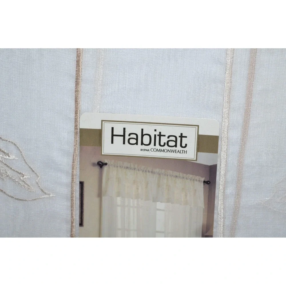 Habitat Hydrangea Rod Pocket Curtain Panel Window 54 x 84 in White New 1 panel